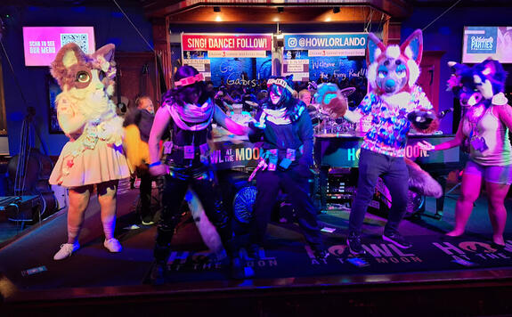 Howl at the Moon Orlando, Pictured with Orion Fox and Puramuu During Megaplex 2023, hosted by Emmy