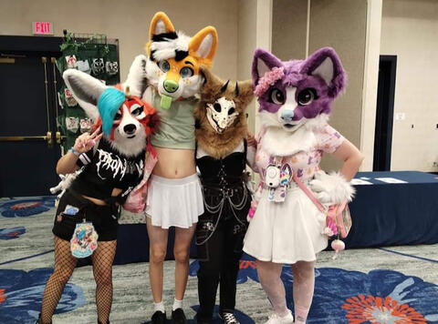 Mycon 2023, Pictured with Sunny Goat Pup, Scrubb Fox, and Skulli Cannoli